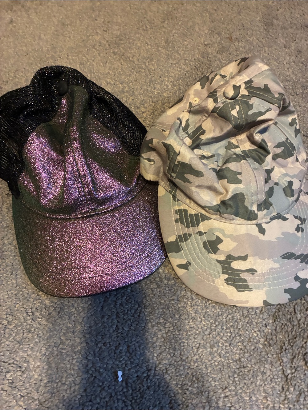 Girls Shimmery Purple Mesh Baseball Cap - Unbranded